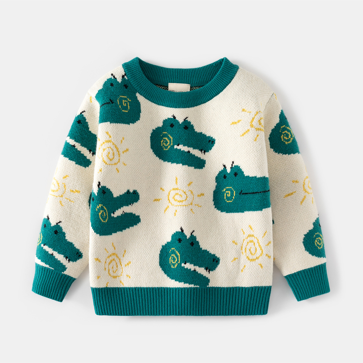 Knitted Sweater for Boys Cartoon Crewneck Pullover Basic Layering Top for Kids Toddler