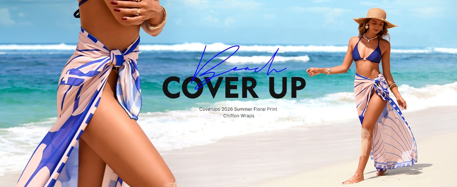Floral Print Chiffon Wraps Cover Up