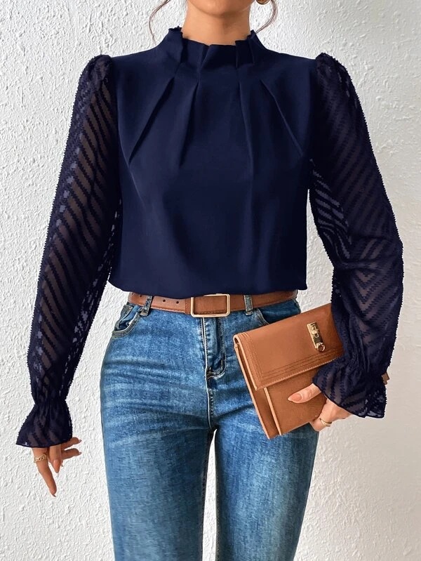 Women's elegant long sleeve chiffon top lifestyle outdoor