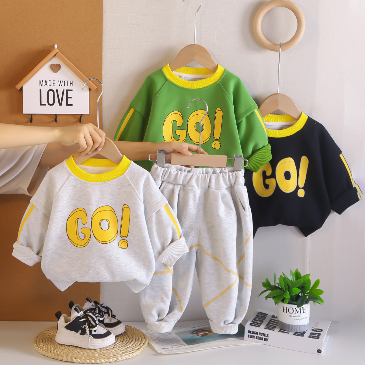 Sweatshirt long sleeved two-piece set for baby clothes