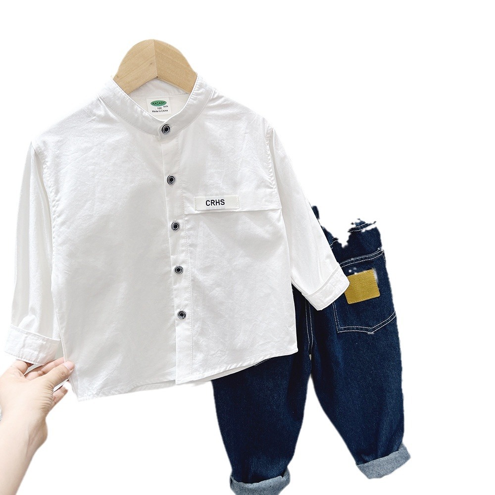 Long Sleeve Shirt Outerwear Children's Clothing Boy Baby Dressy Shirt Trendy