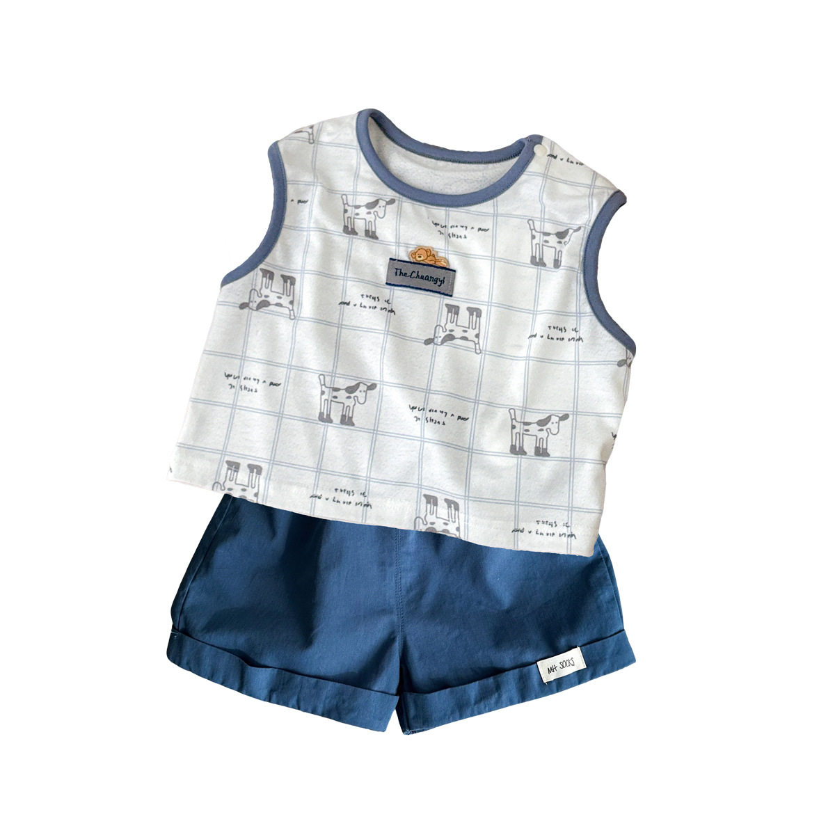 Short Sleeve Pants Set for Boys Summer Lightweight Two-Piece Outfit