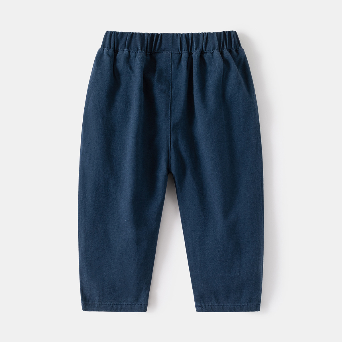 Children's Casual Solid Color Long Pants with Embroidery Label for Boys