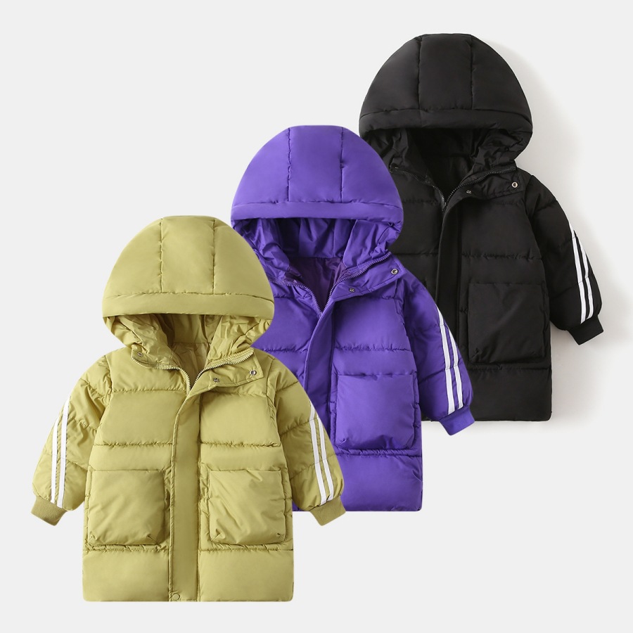 Medium to long hooded thick cotton jacket