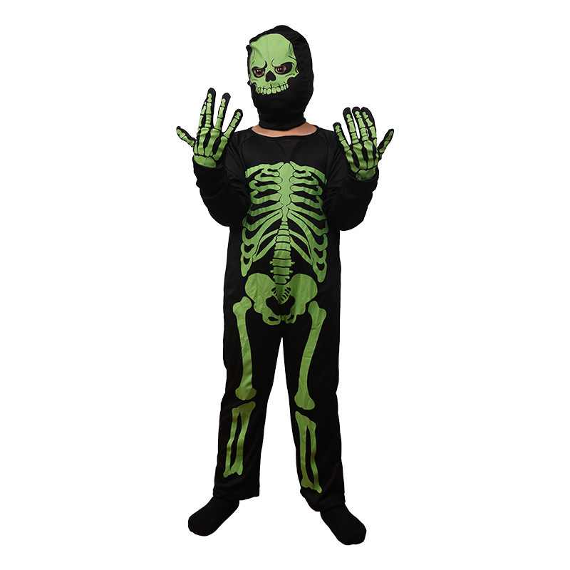Glow in the Dark Skeleton Ghost Costume for Kids detail image 5