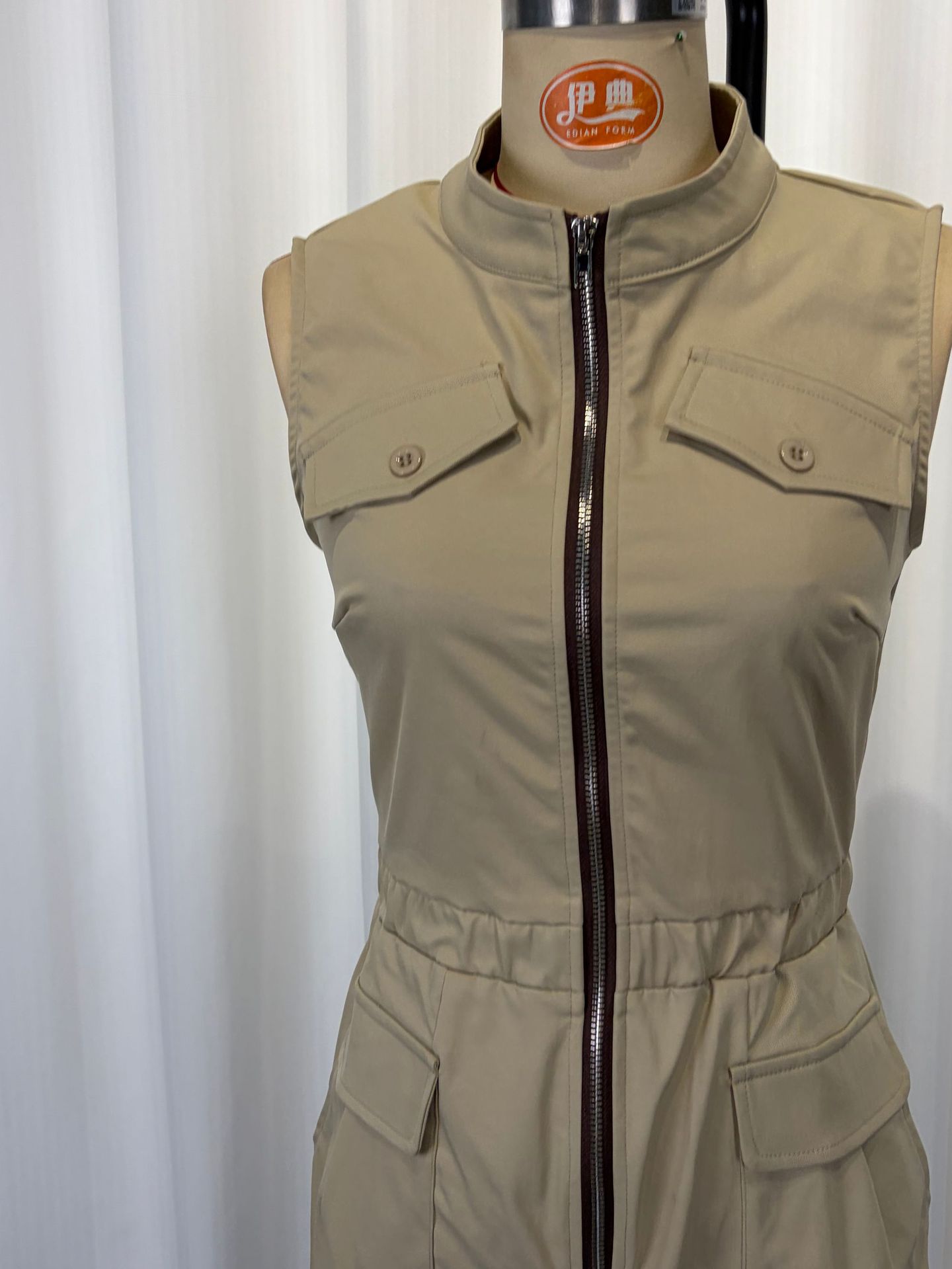 Khaki workwear maxi dress size chart – US women's sizing guide S to XXL