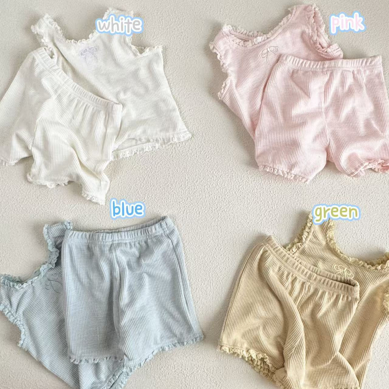 Ear fungus edge vest two-piece set