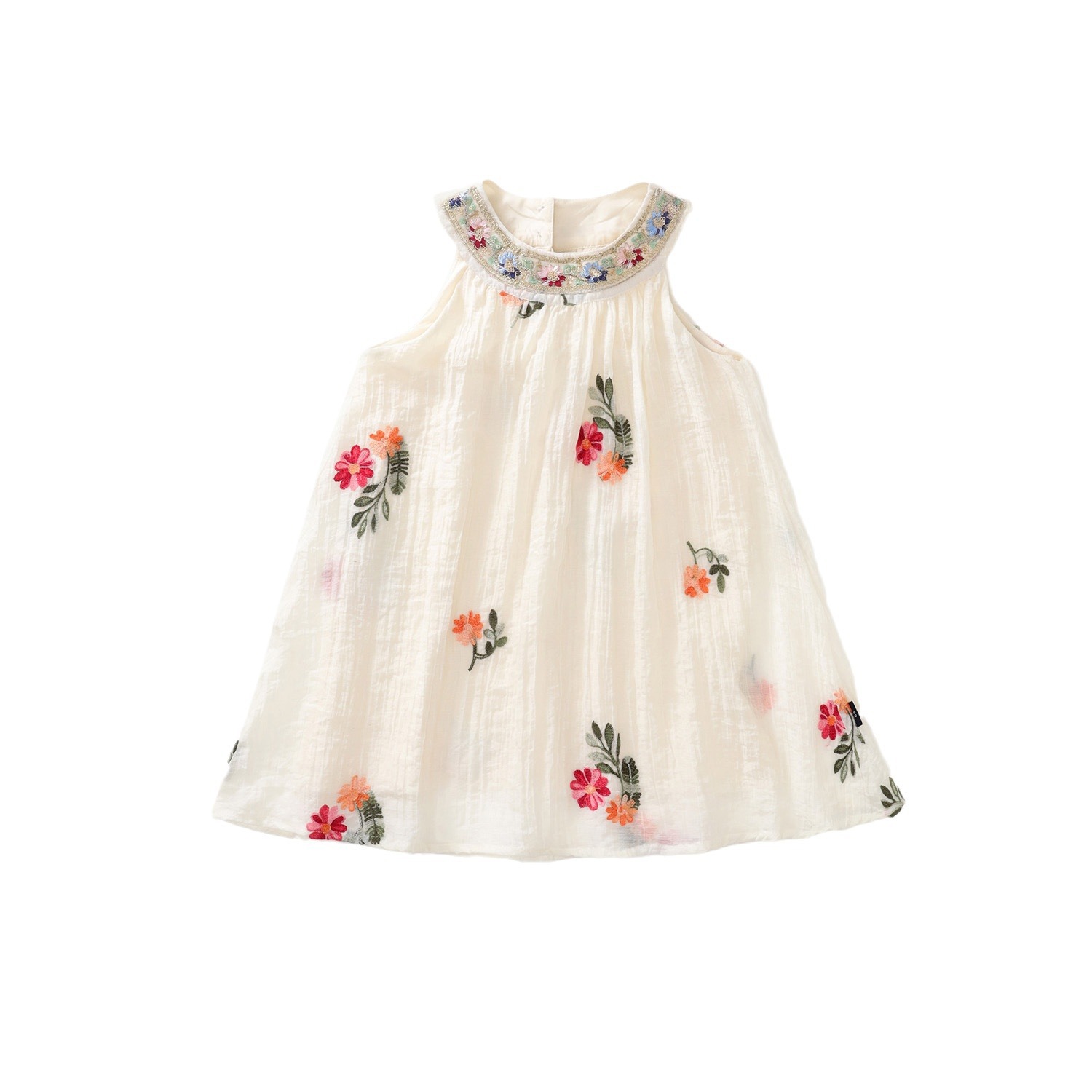 Girls' Strapless Ethnic Style Tank Dress, Children's Chiffon Princess Dress, One Piece for Girls