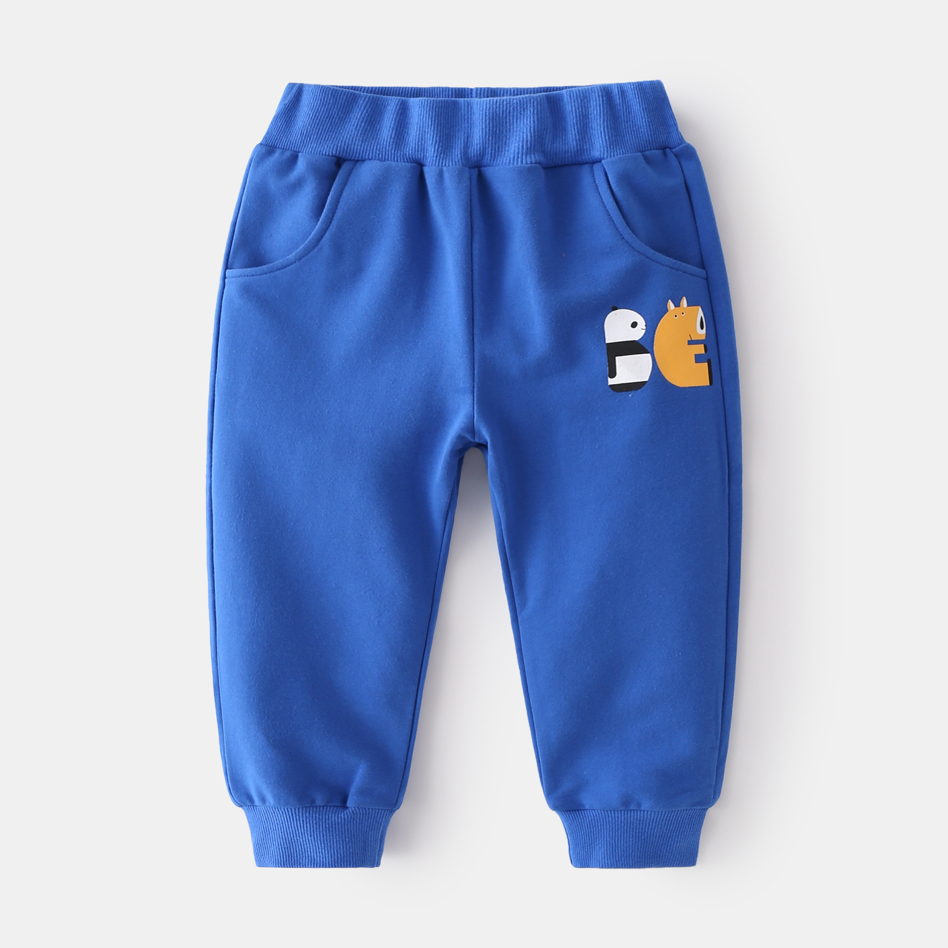 Long Pants Cotton Cartoon Design Mid-Waist Casual Trousers