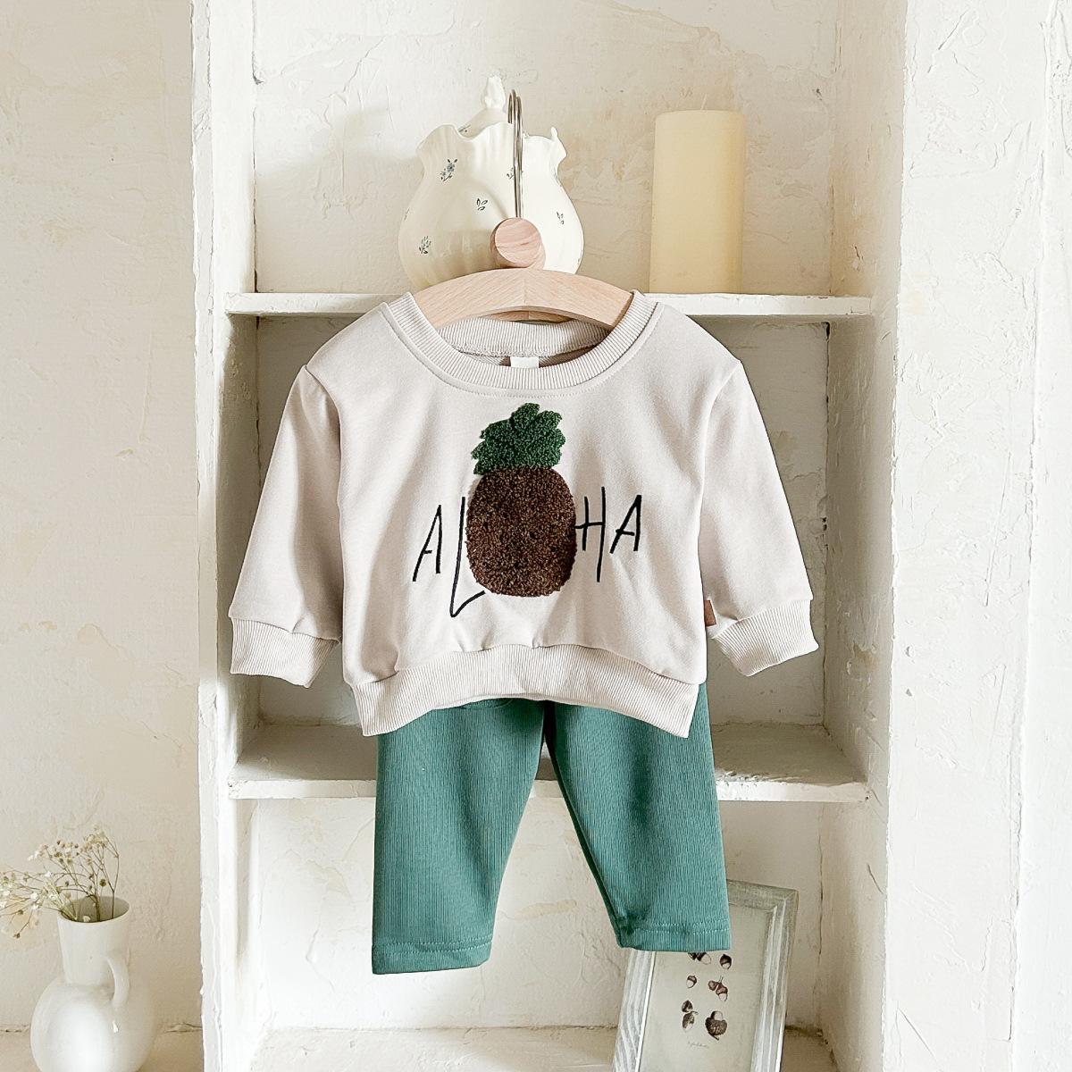Fruit patch hoodie+casual sports pants two-piece set