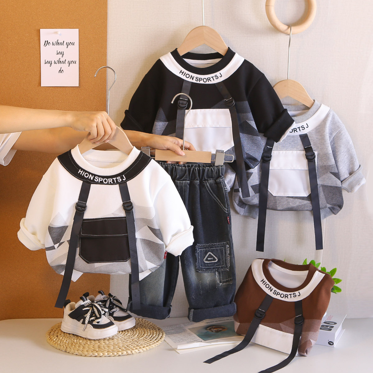 Casual hoodie long sleeved two-piece set