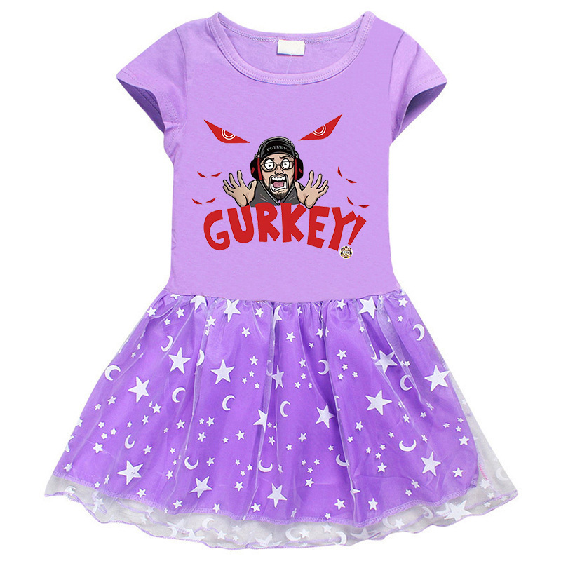 Girl's cotton 3D printed cartoon dress