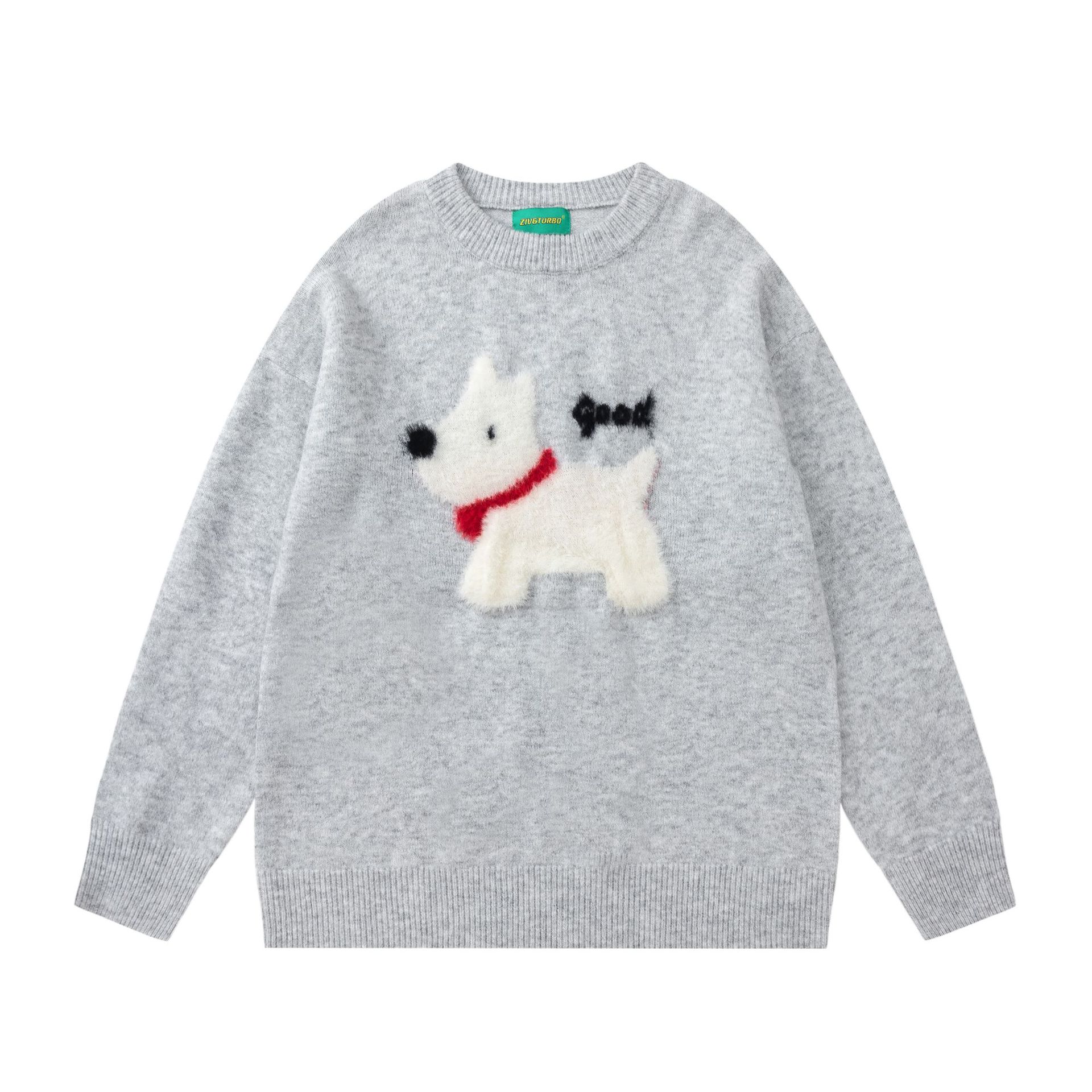 Unique puppy design sweater