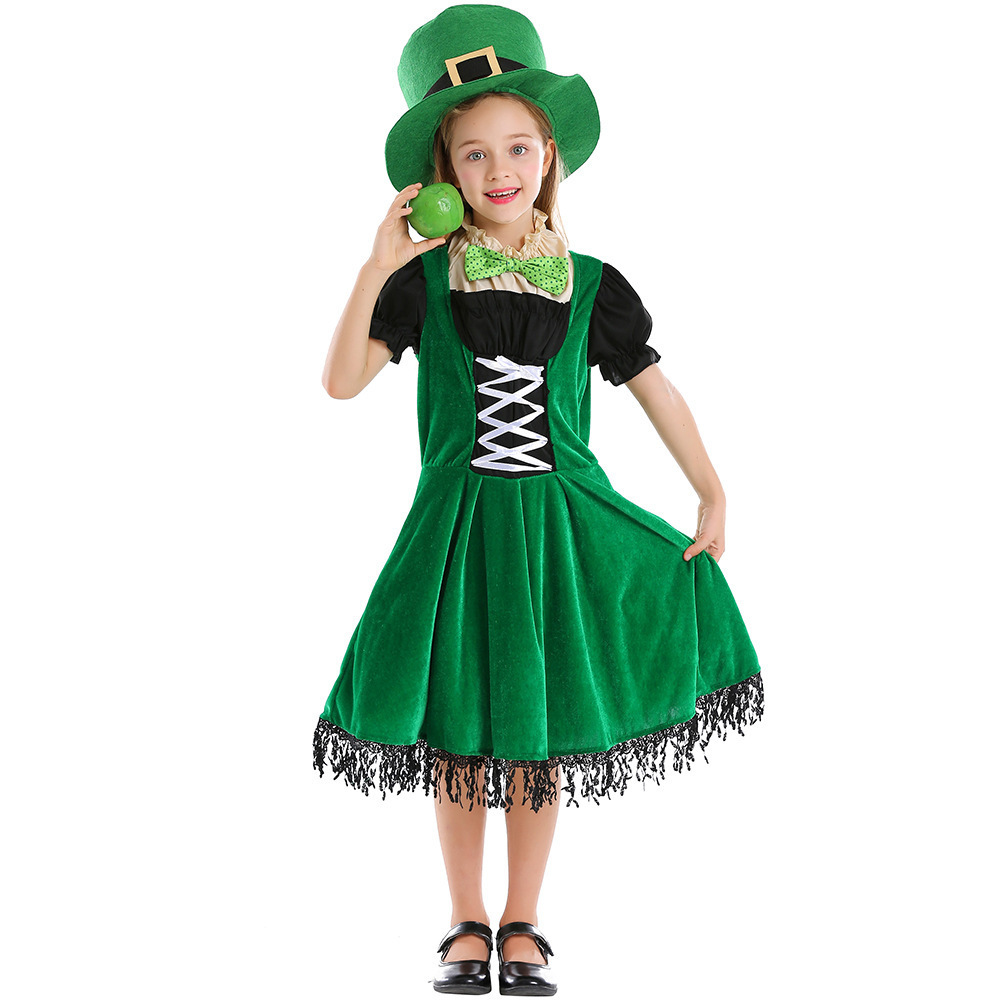 Halloween Costume Western Ethnic Festival St. Patrick's Day Children's Irish Fairy Dwarf Dress