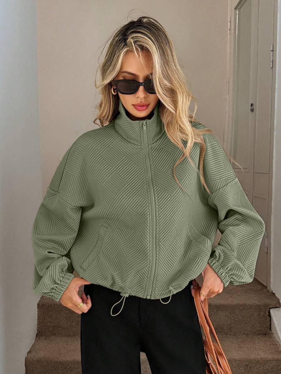 Black oversized jacket – all five colors displayed together: black, khaki, navy, army green, caramel
