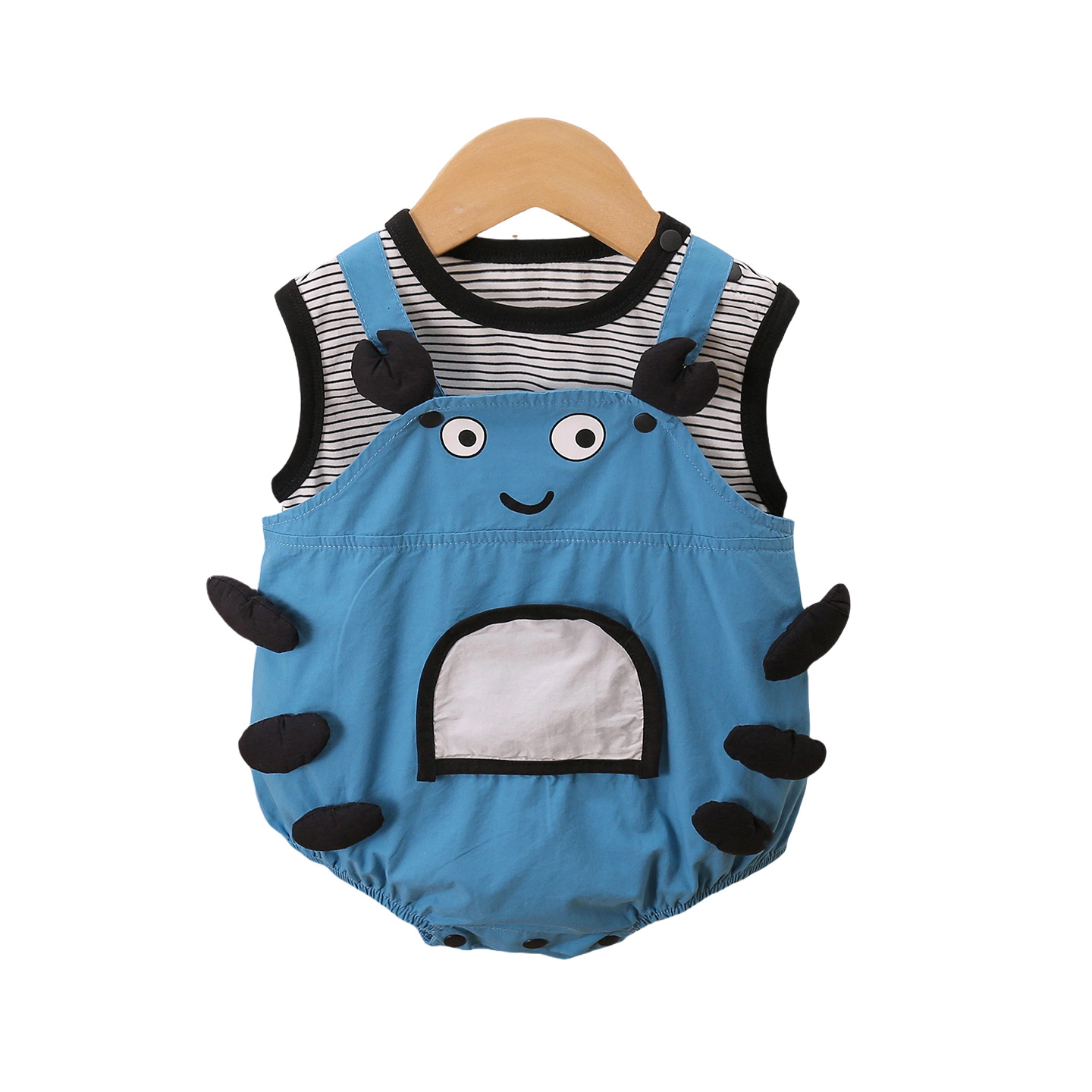 Children's Cartoon Crab Two-Piece Set, Baby Boy Overalls Outfit
