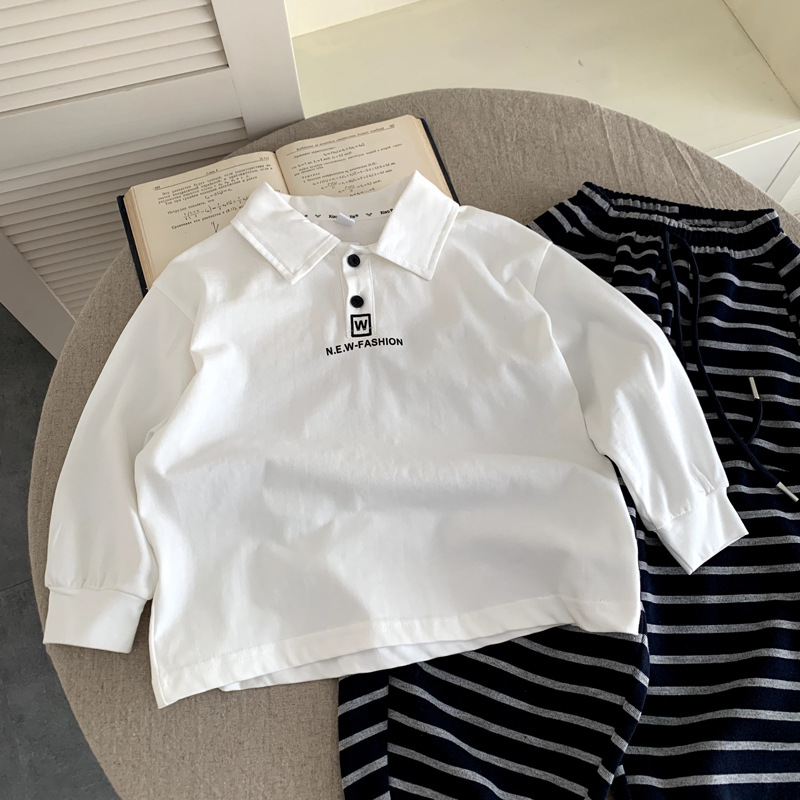 Versatile base shirt children's autumn outfit lapel top