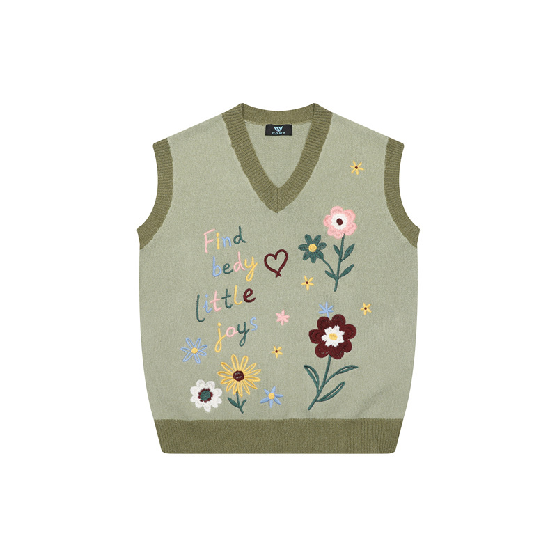 Colorful floral letter sweater