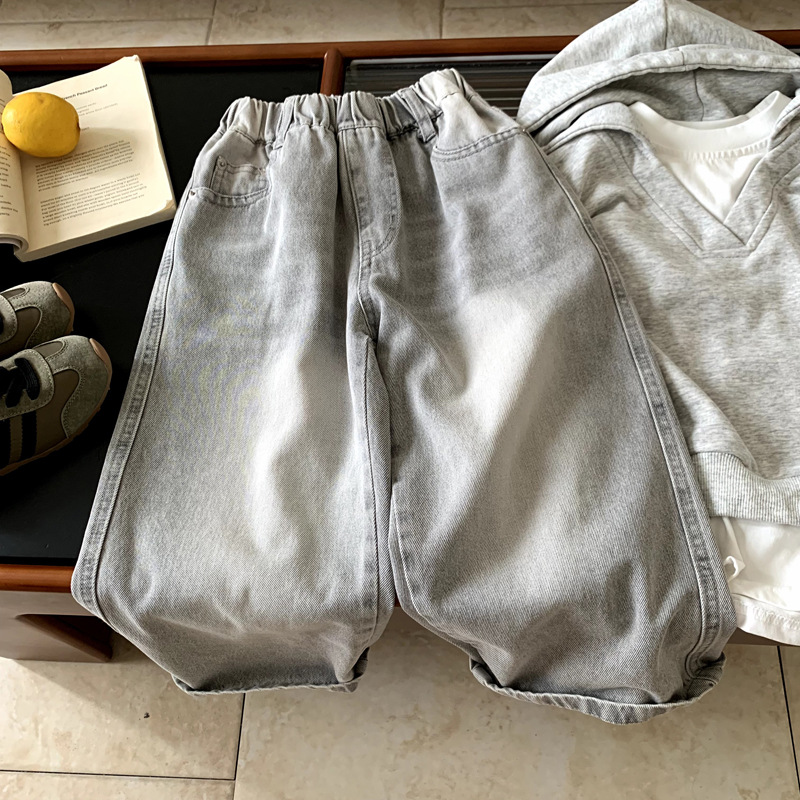 Children's denim spring and autumn pants