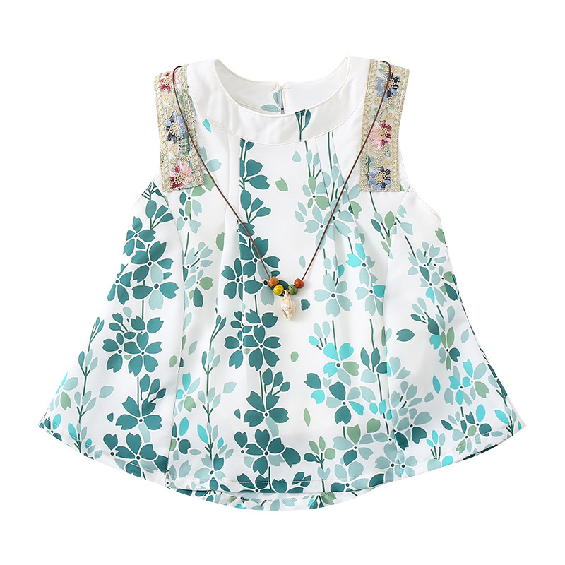 Children's Dress Print Short Dress for Toddler Girls