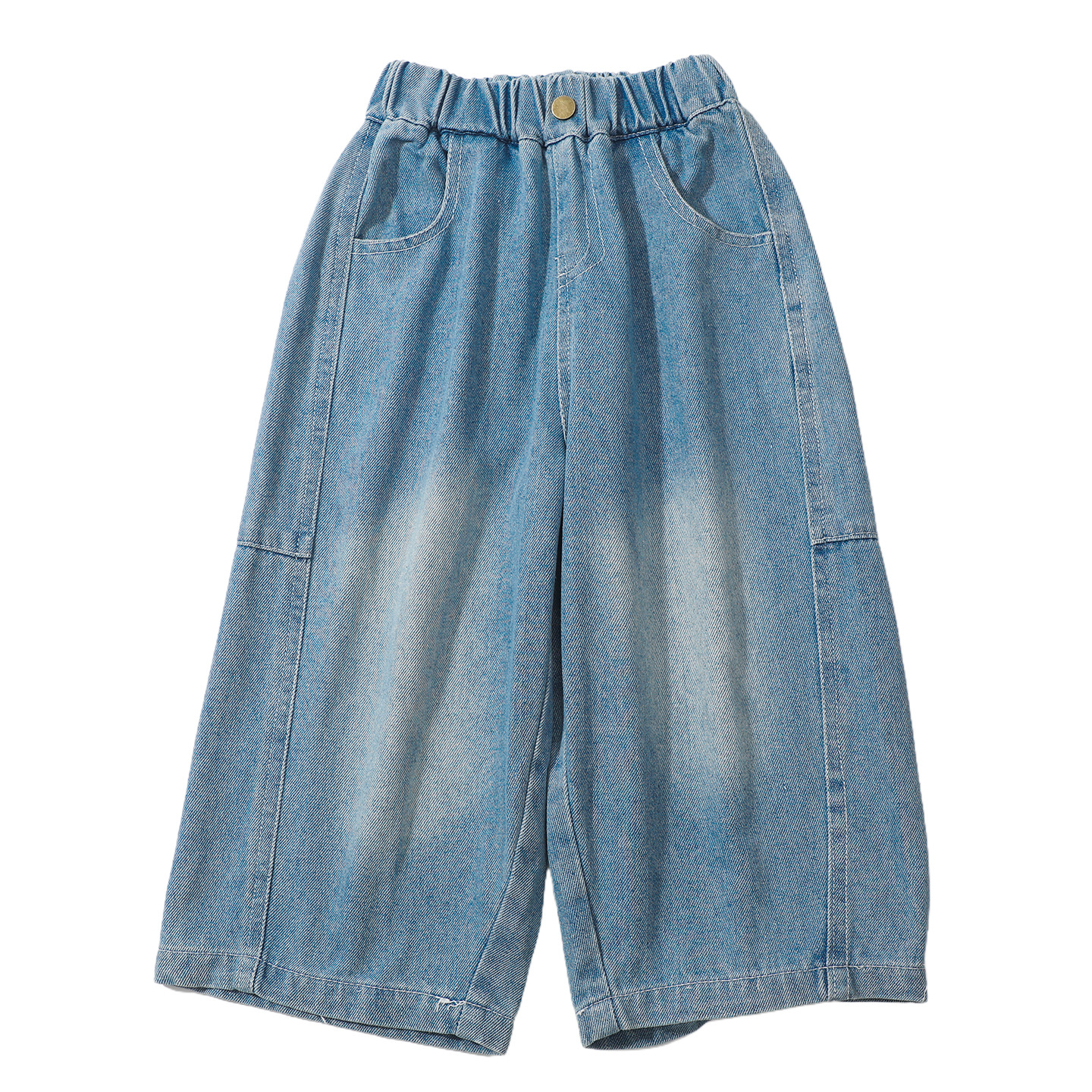 Children's Solid Color Wide Leg JeansGirl's Straight Leg Pants