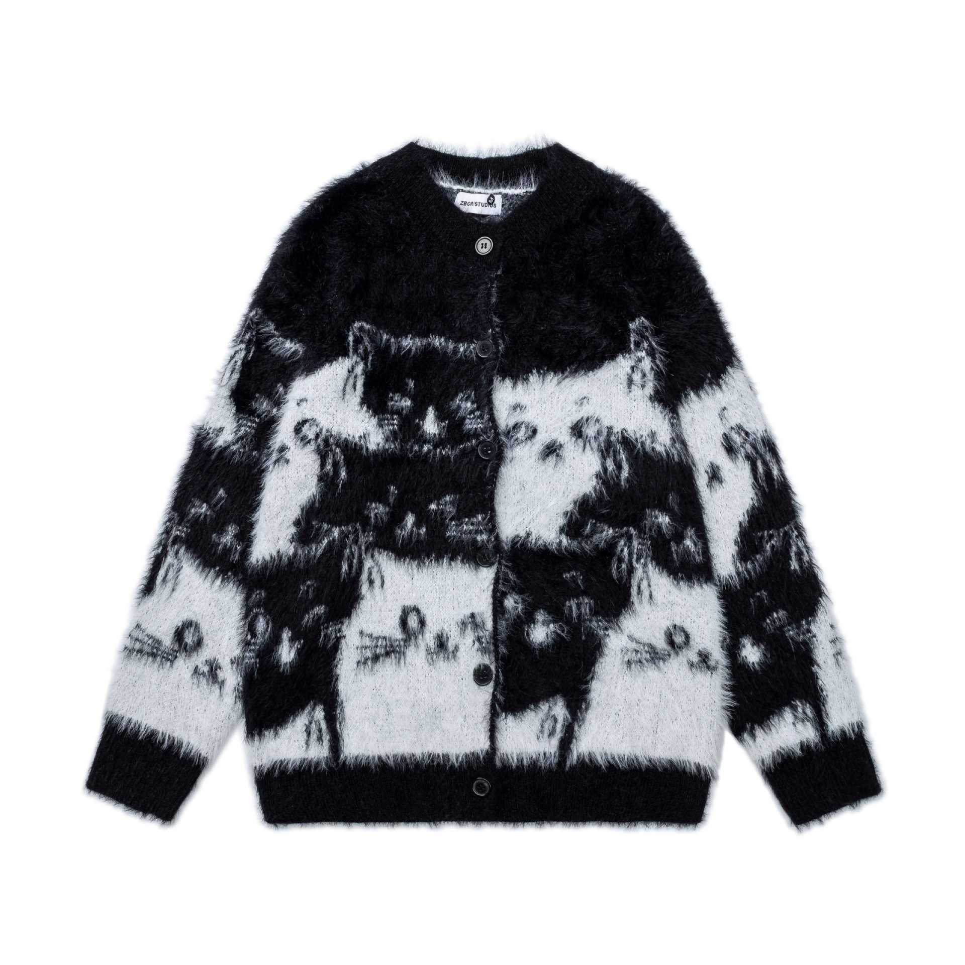 Cartoon cat pattern sweater