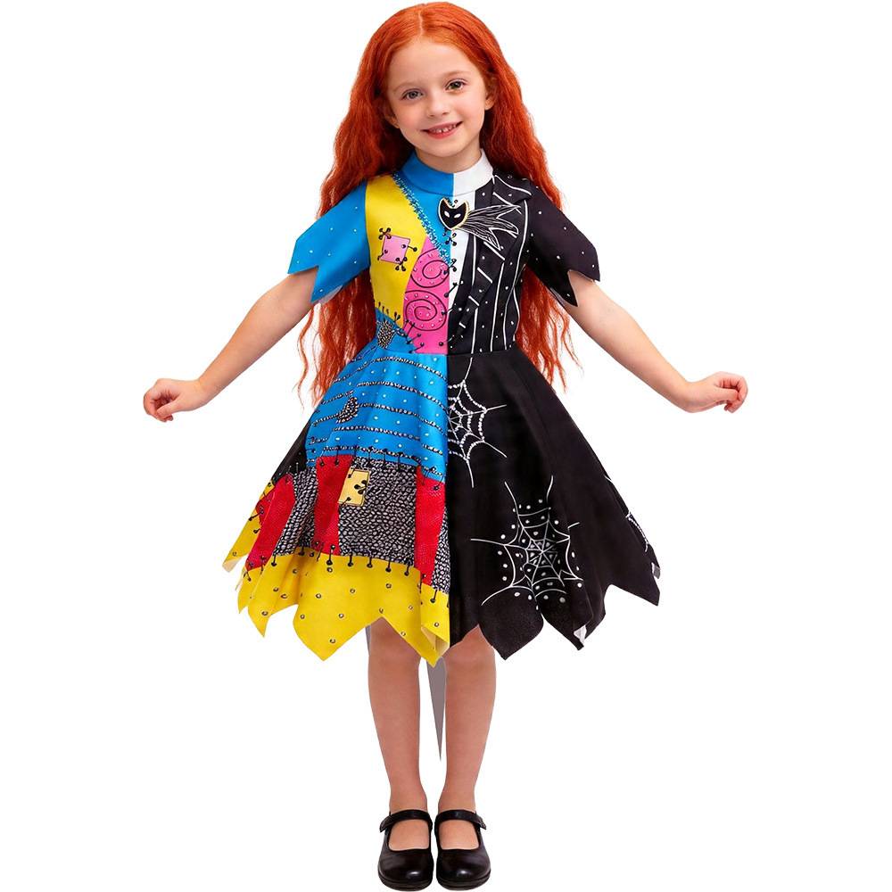Halloween Costume Cosplay Dress for Girls, Sally and Jack Skellington Duo Design, Christmas