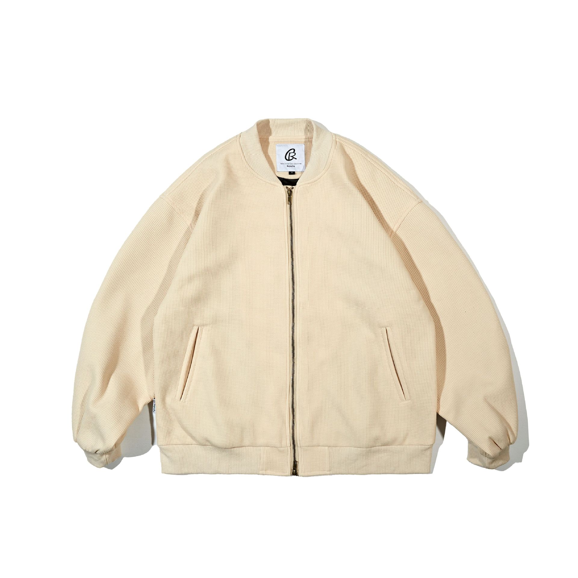 Long Sleeve Baseball Collar Zipper Loose Fit Jacket
