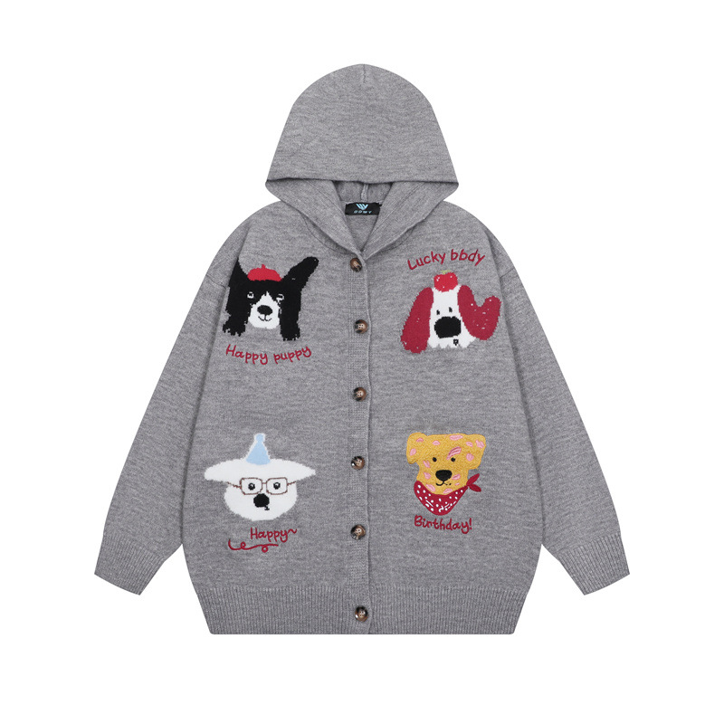 Puppy Jacquard Design Coat