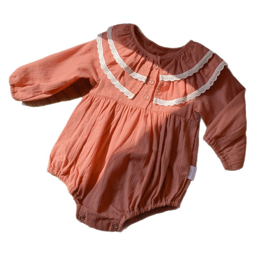 children's clothing girl baby double-layer ruffled large lapel dress infant long sleeve princess