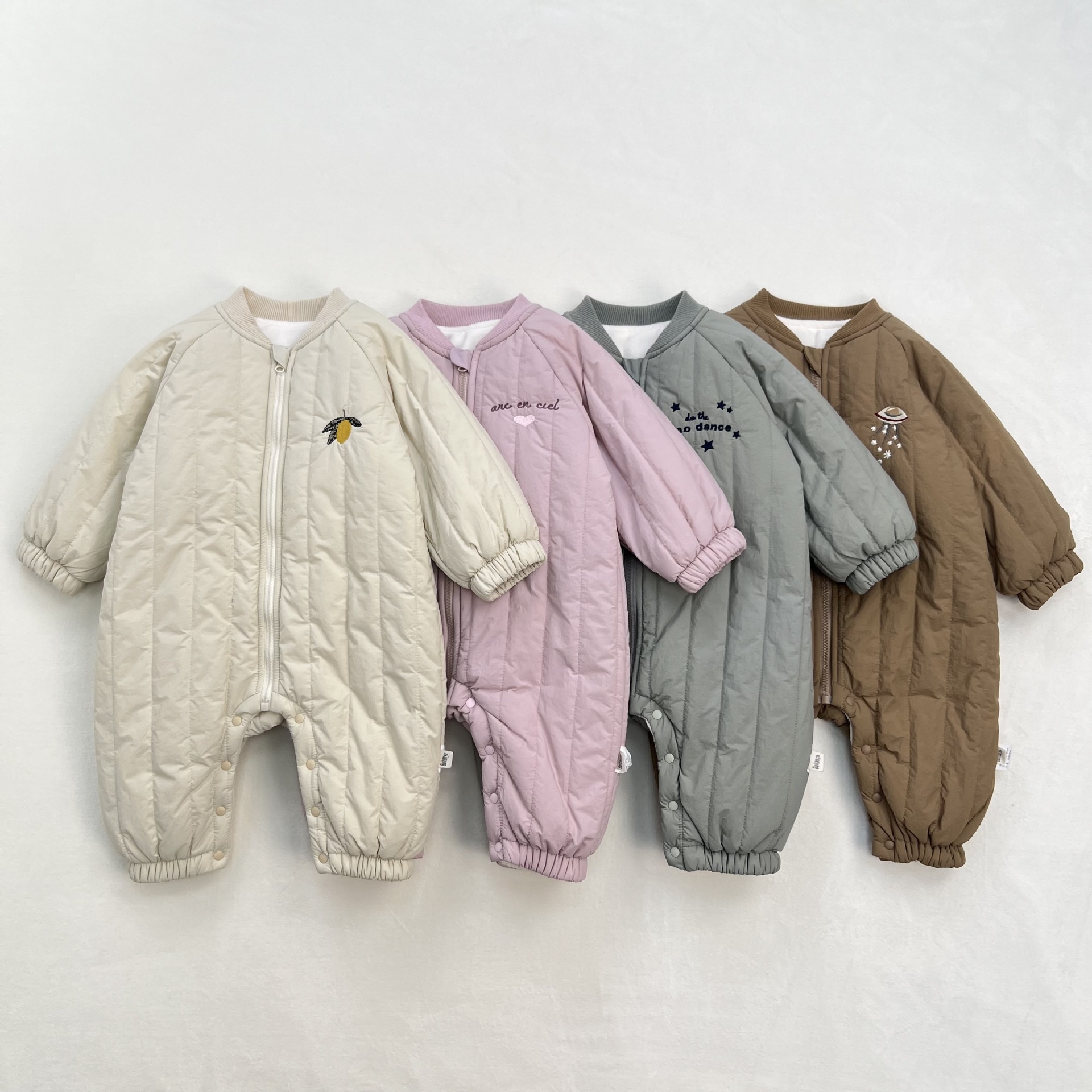 Embroidered cotton padded autumn/winter jumpsuit for outdoor wear