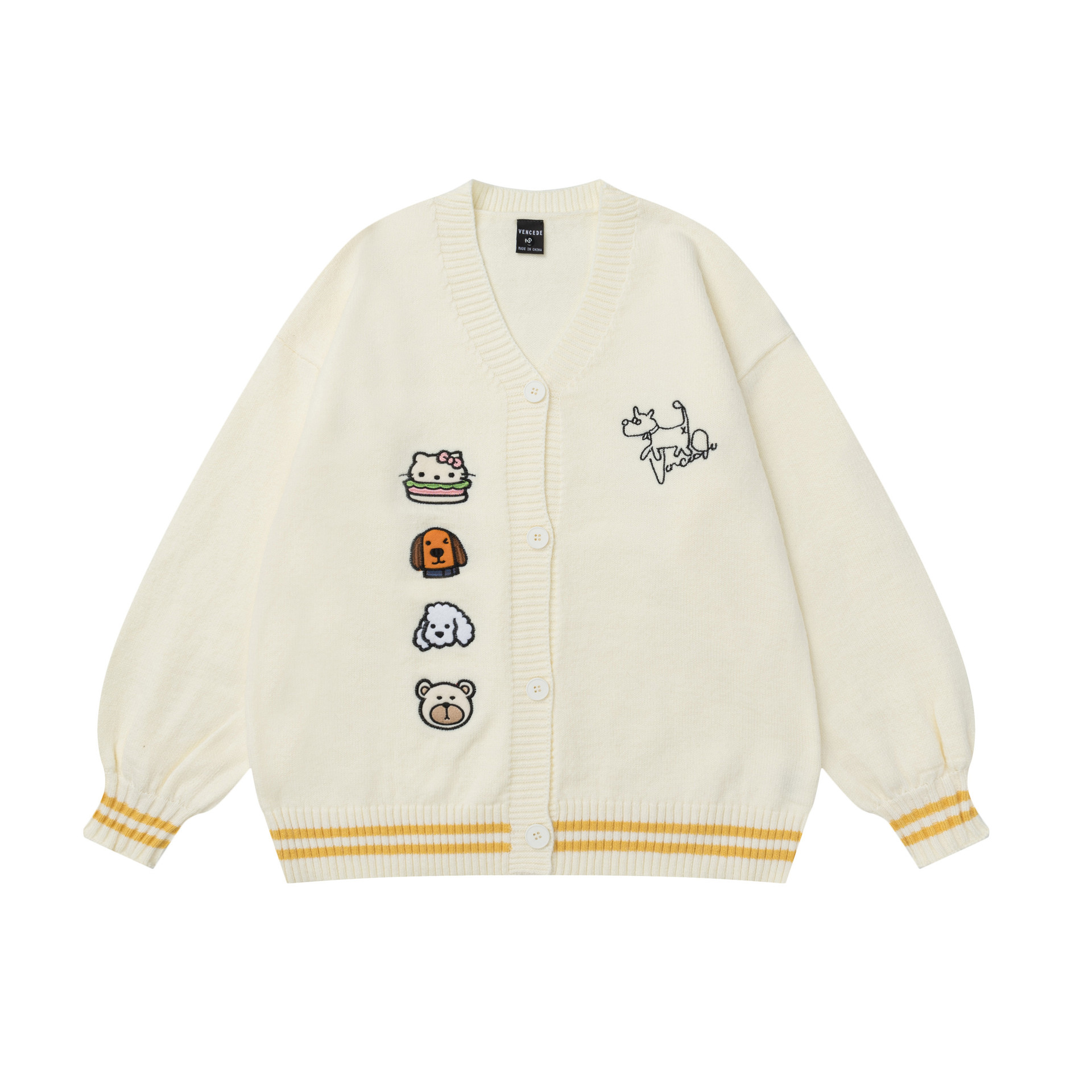 Cartoon embroidered jacket