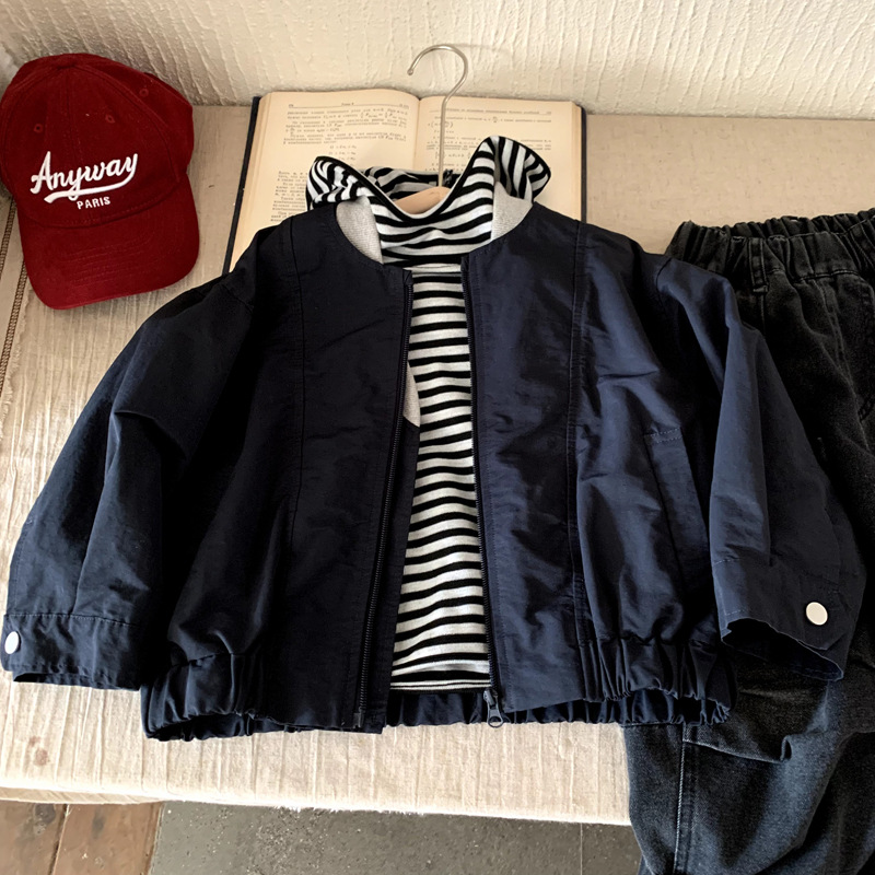 Men's spring and autumn casual loose standing collar jacket