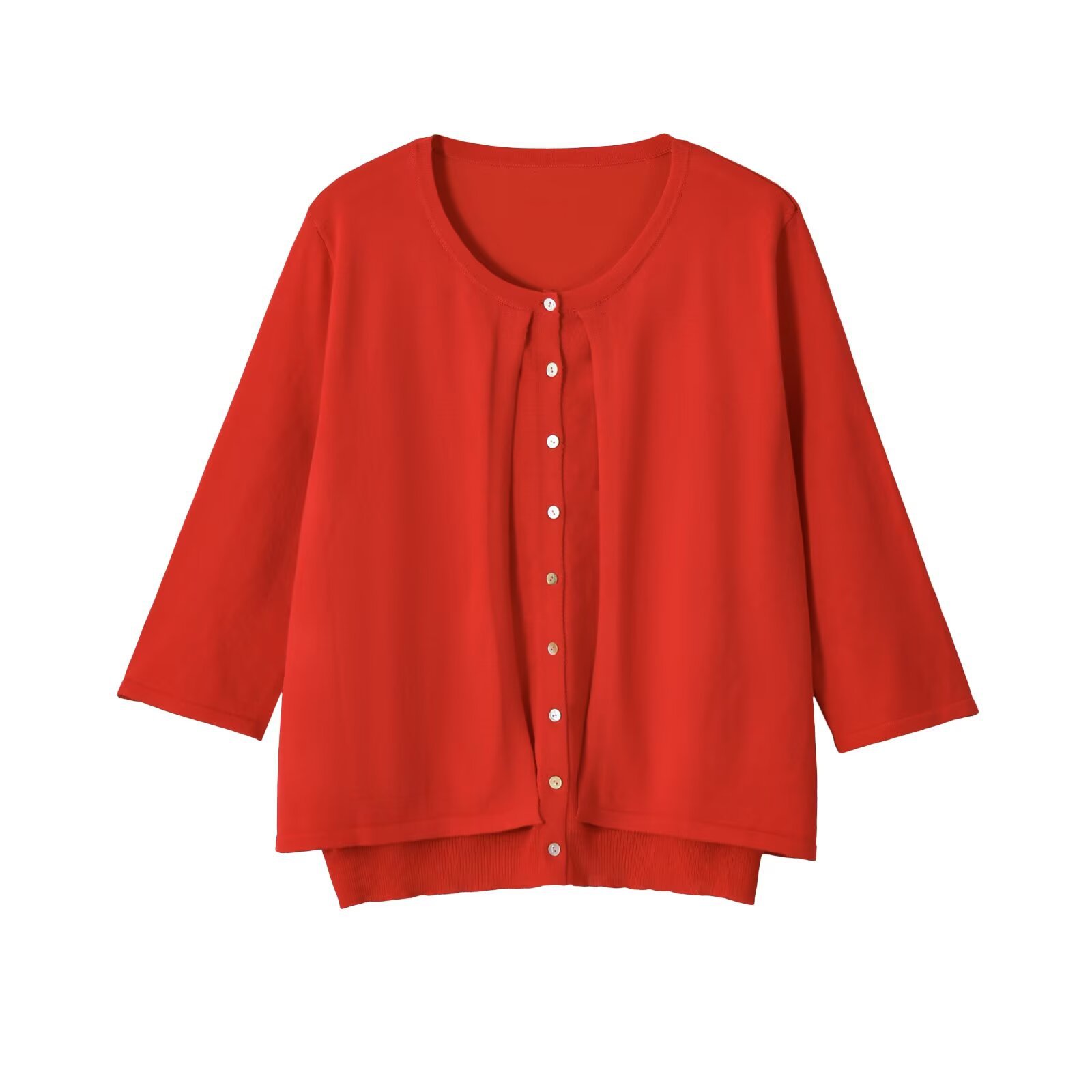 Commuter style double layered knitted jacket with sleeves