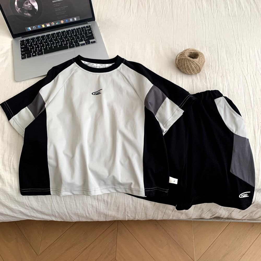Baby leisure splicing two-piece set