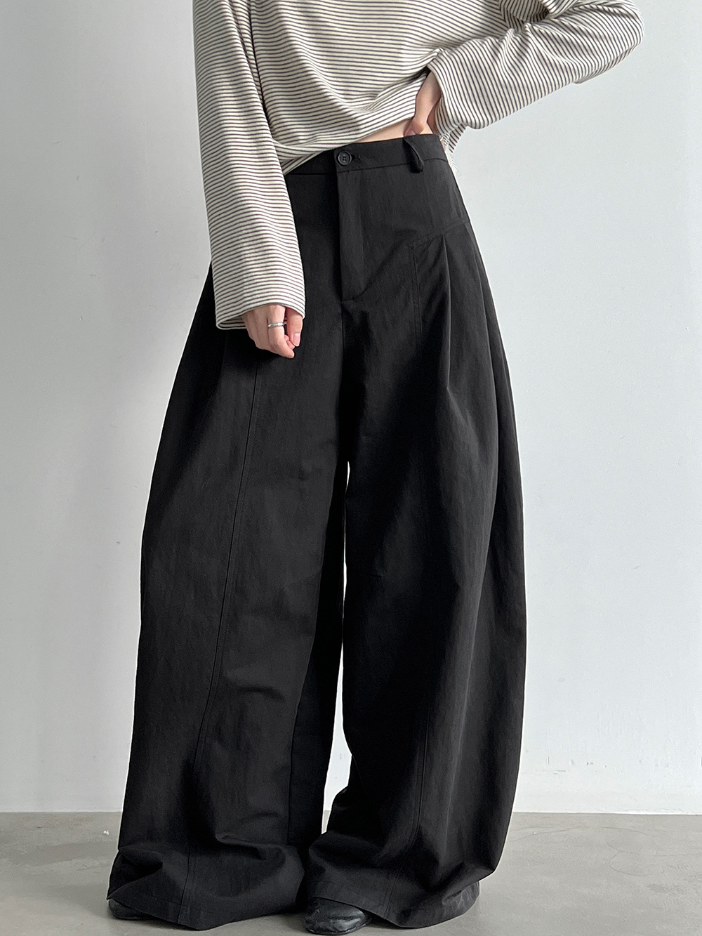 Pleat-Front Wide-Leg Trousers
