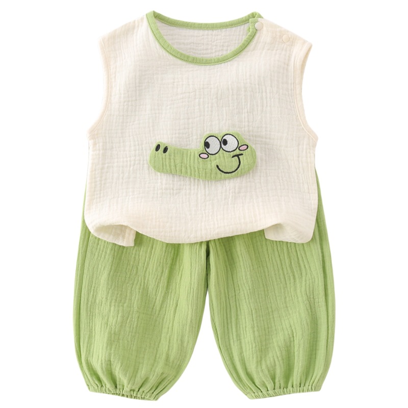 Baby Boy Vest Romper Cartoon Crocodile Outdoor Wear Children's Clothing
