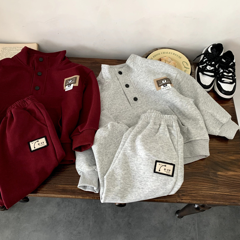 Baby hoodie girls' spring and autumn two-piece set