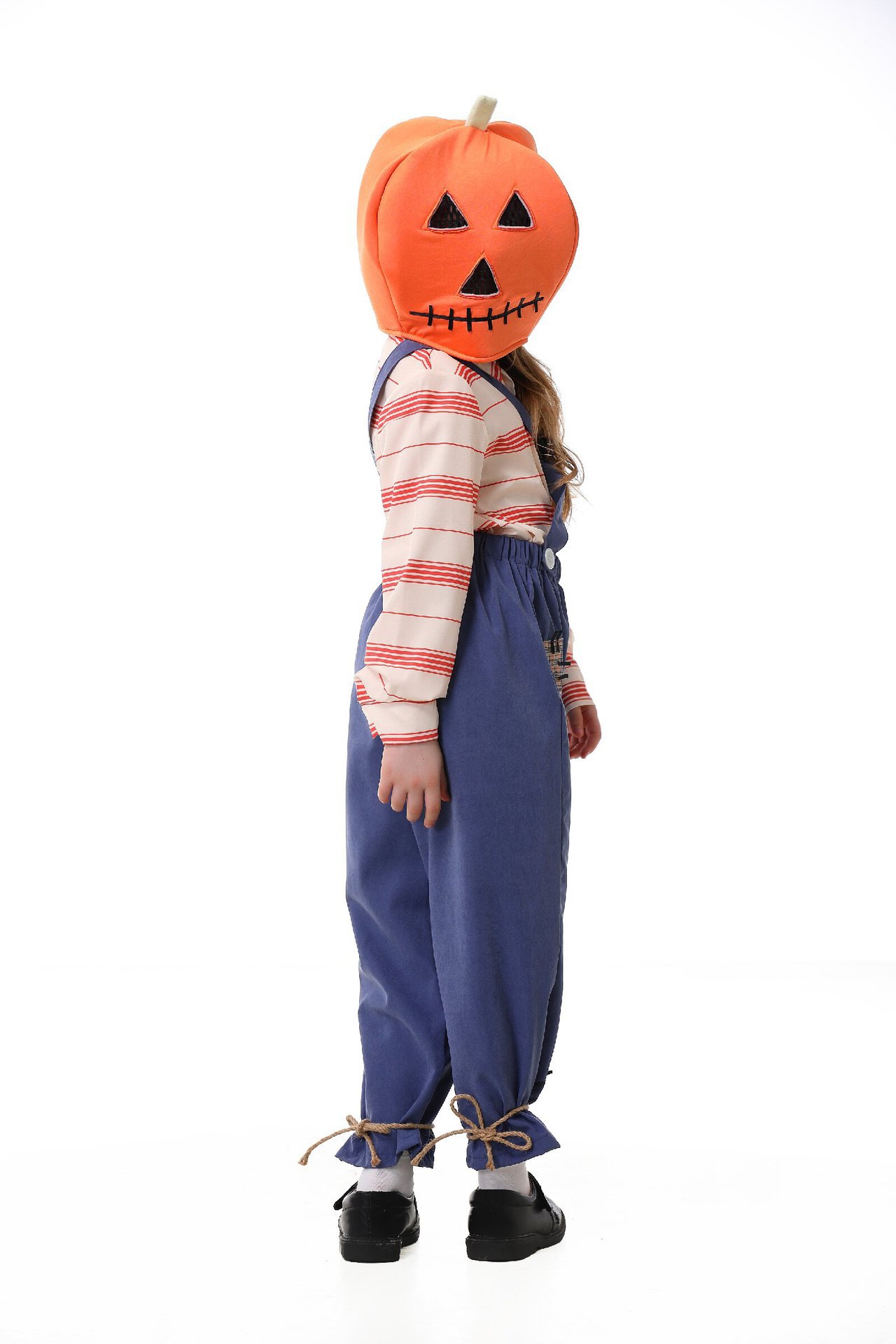 Pumpkin Zombie Scarecrow Overalls Costume for Kids and Adults detail image 27