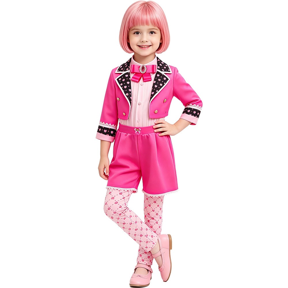 Cosplay Costume Pink Queen of Hearts Performance Dress for Halloween, Convention, Party - Star