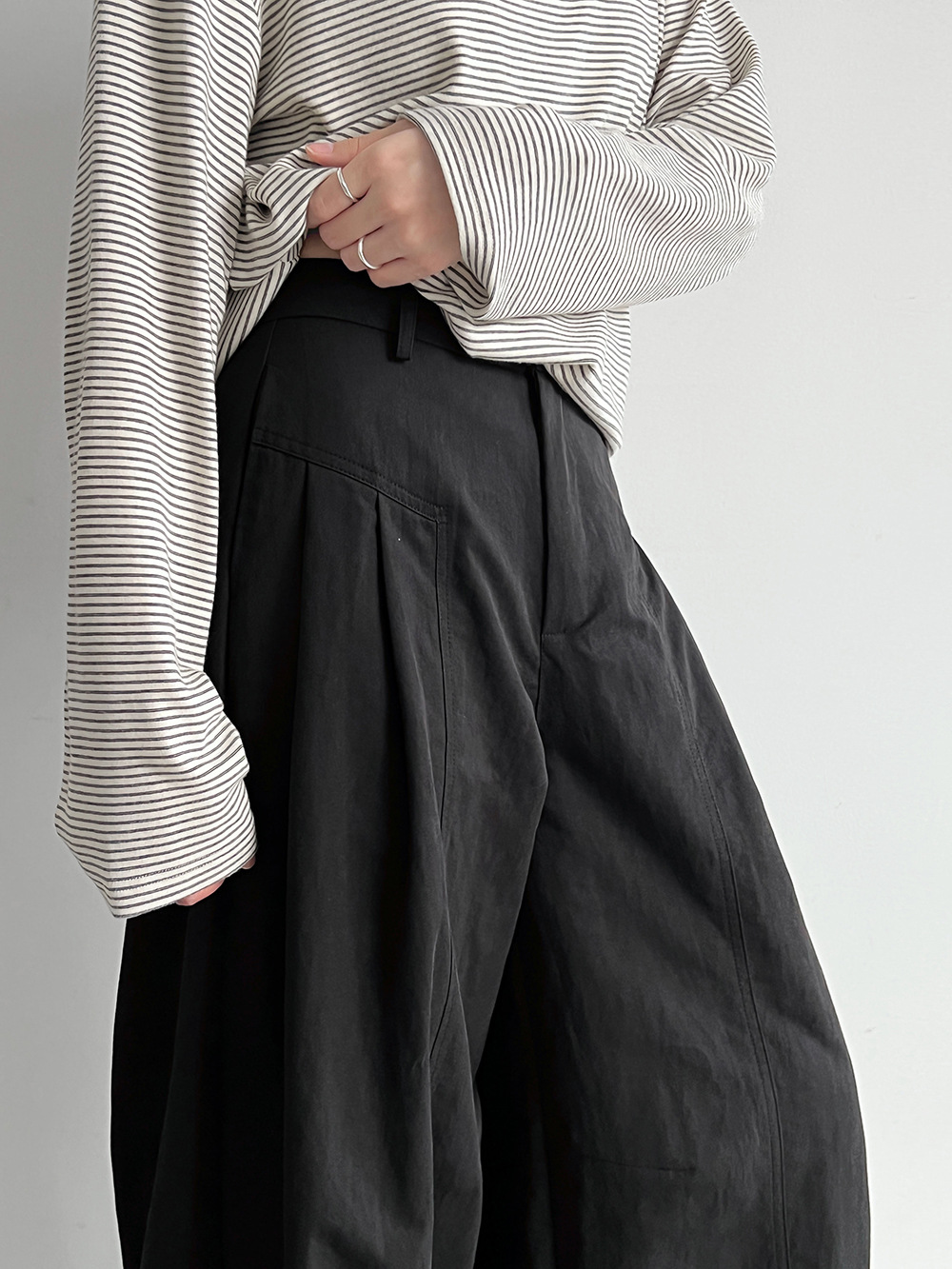 Pleat-Front Wide-Leg Trousers