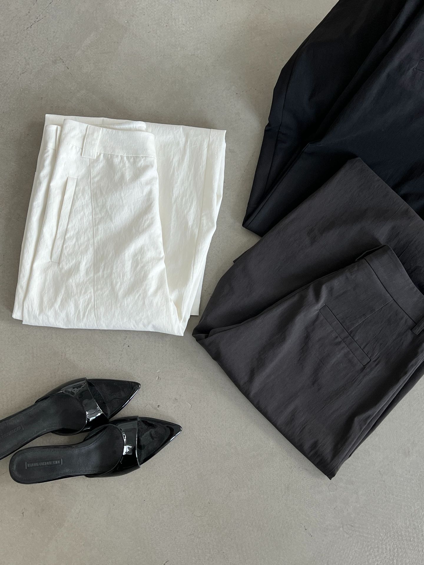 Curved-Seam Wide-Leg Trousers