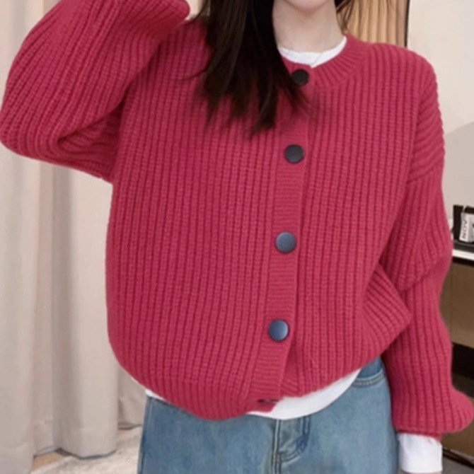 Solid color sweater top jacket