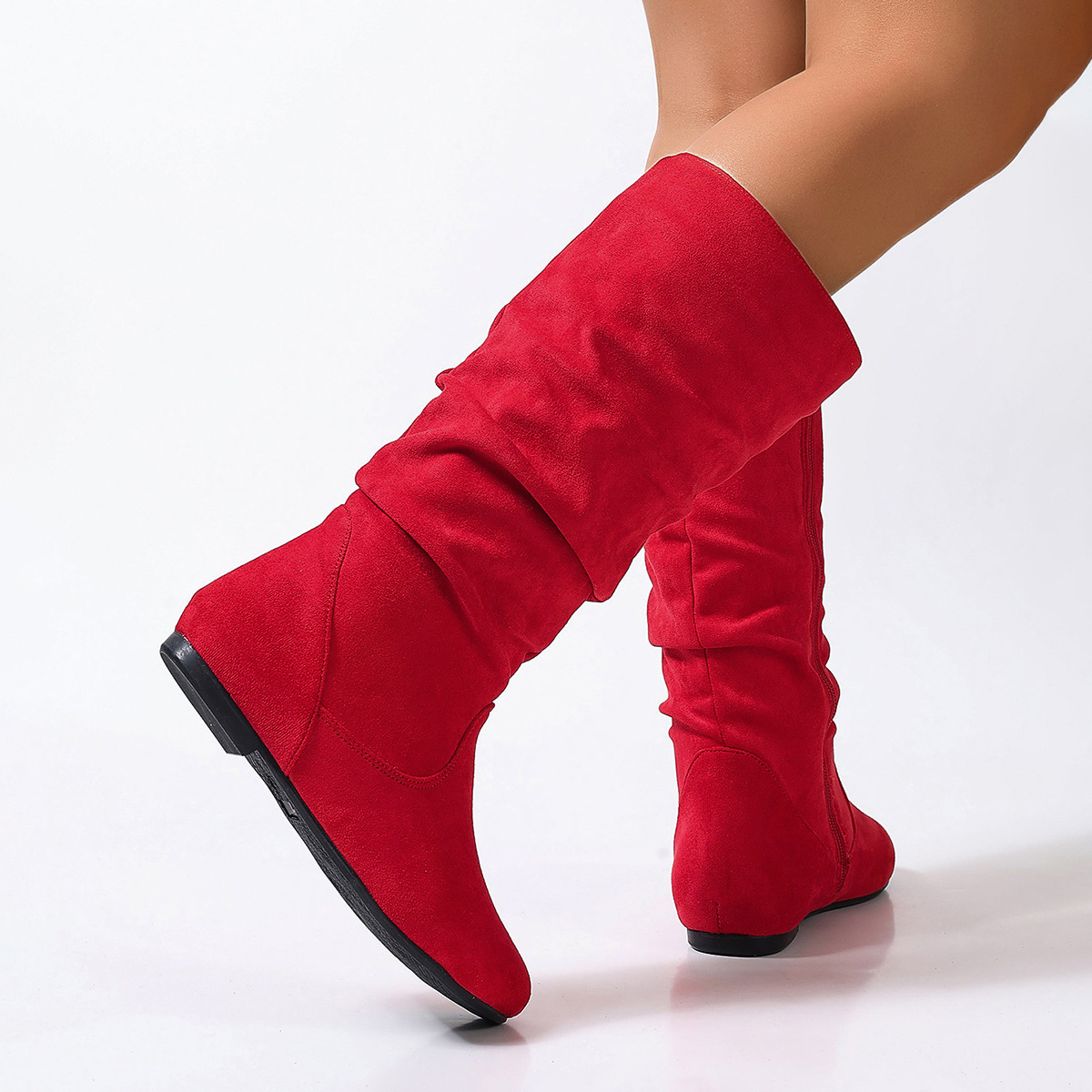 Women's side zip boots – breathable lining close-up