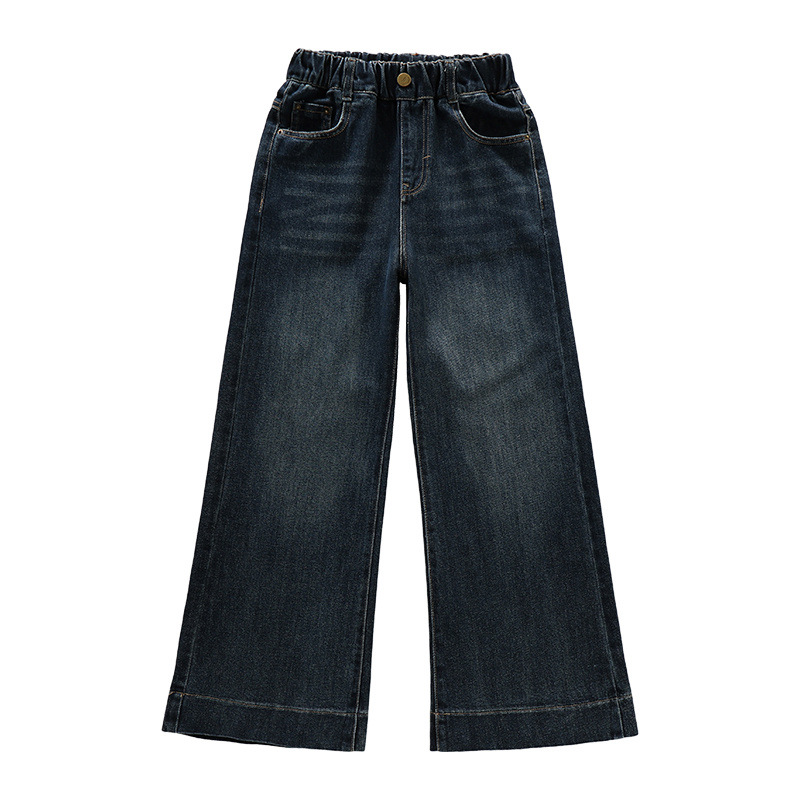 Casual Straight Leg Wide Leg Jeans Pants for Girls
