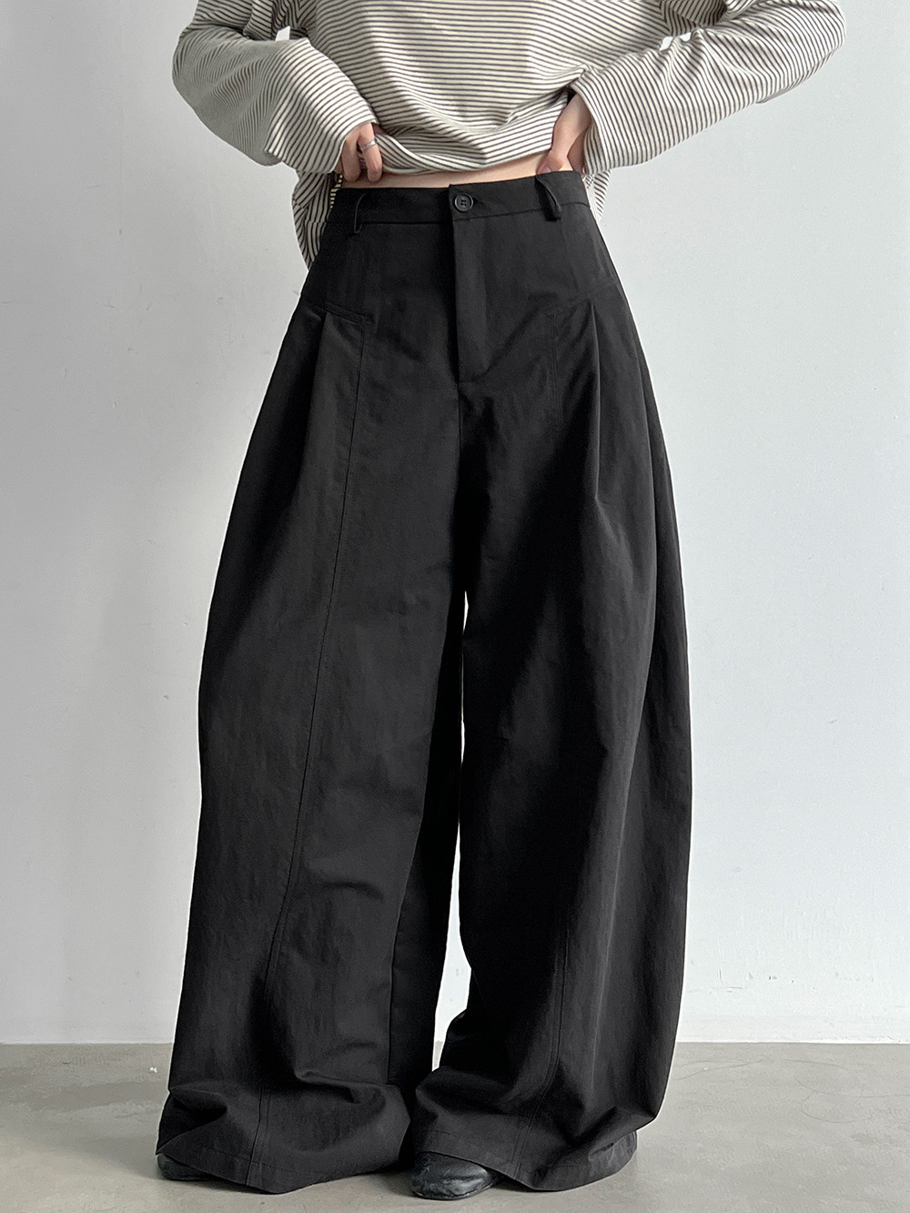 Pleat-Front Wide-Leg Trousers