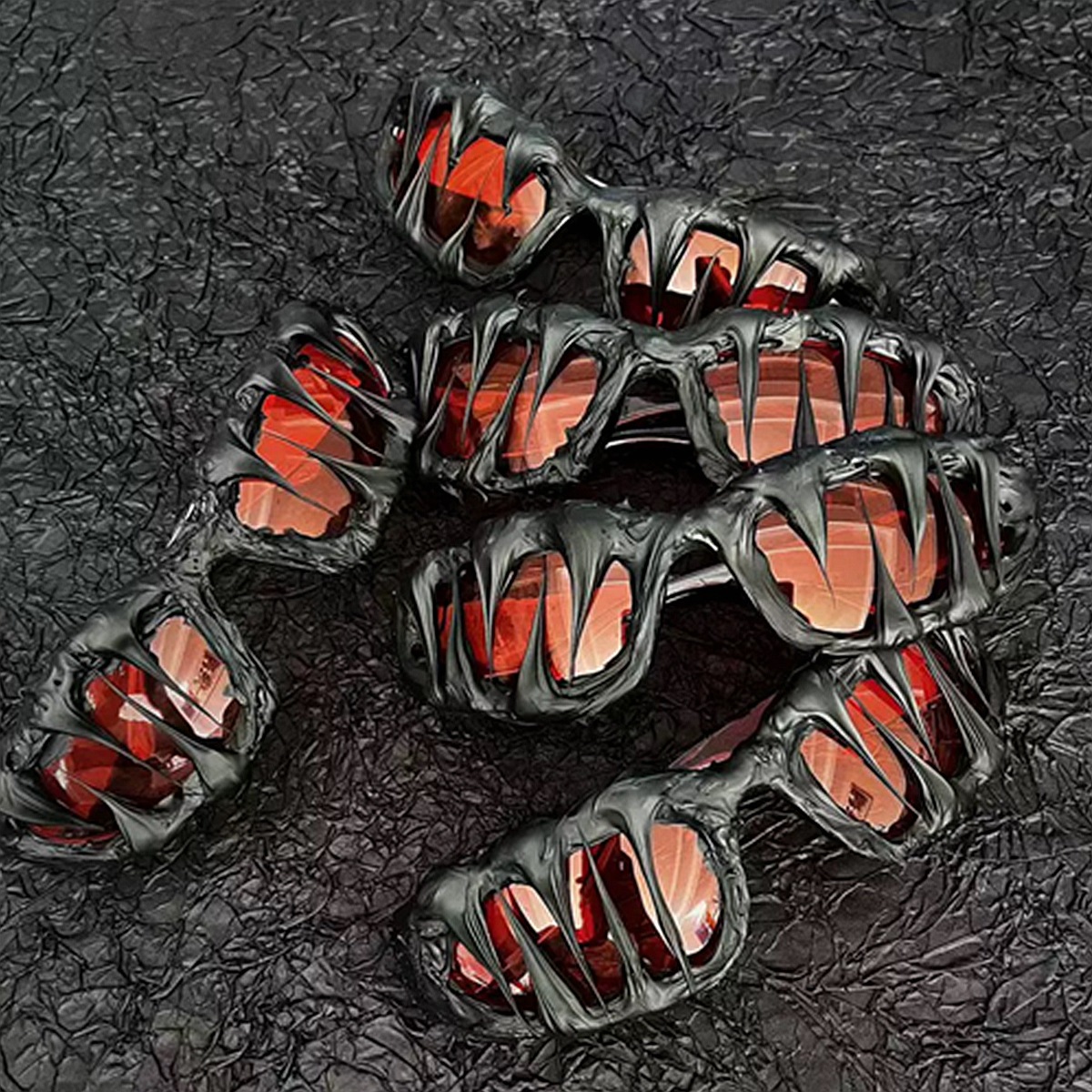 Asymmetrical Edgy Handmade Resin Sunglasses Unique Mutant Personality Venom Halloween Fashion