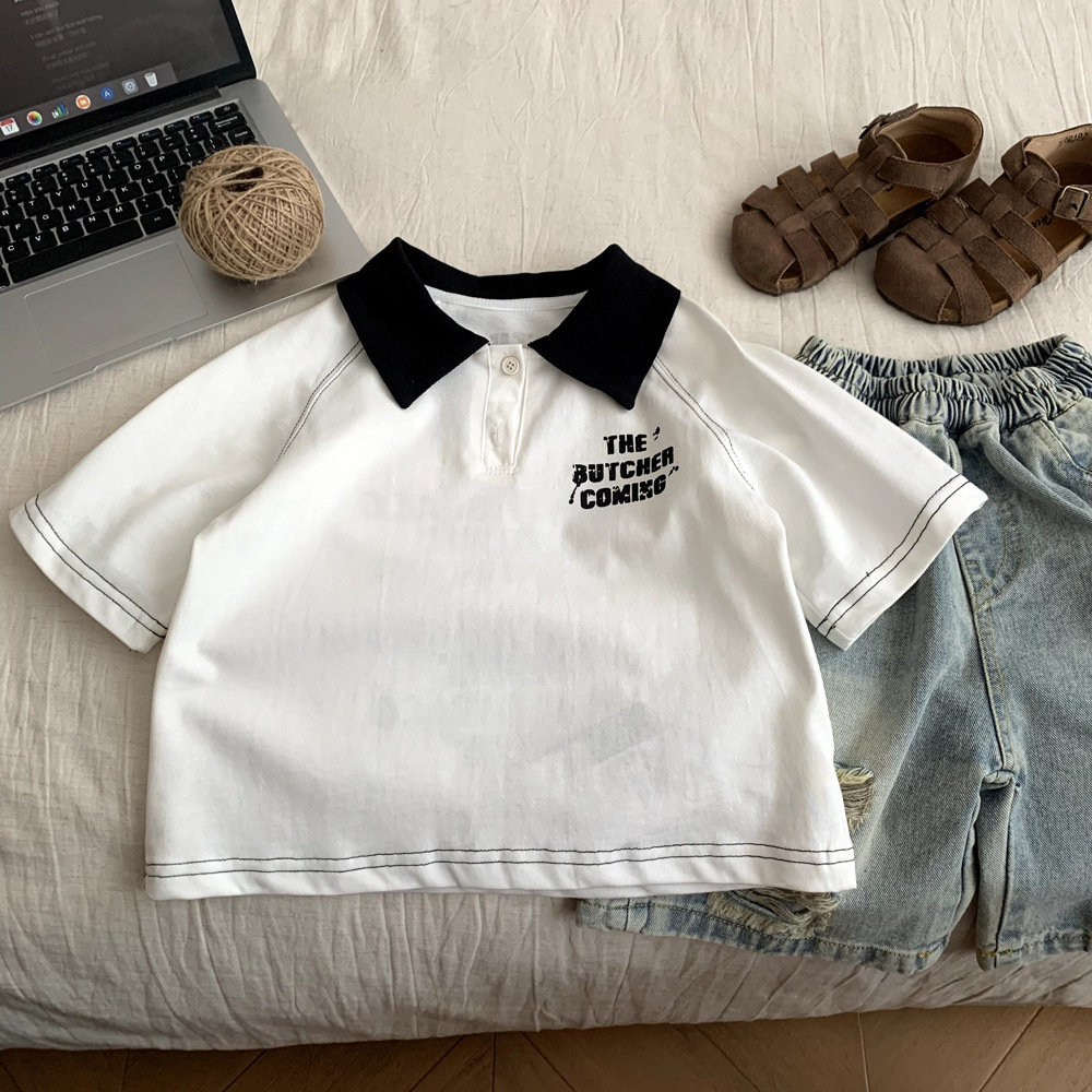 Boys' summer children's polo shirt short sleeved top