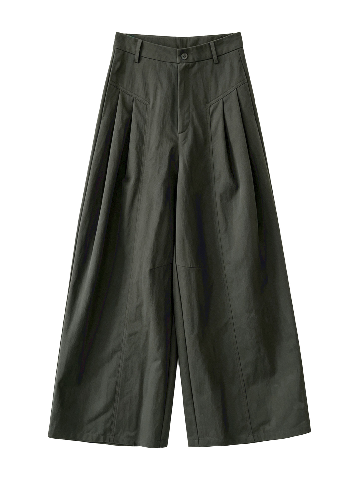 Pleat-Front Wide-Leg Trousers