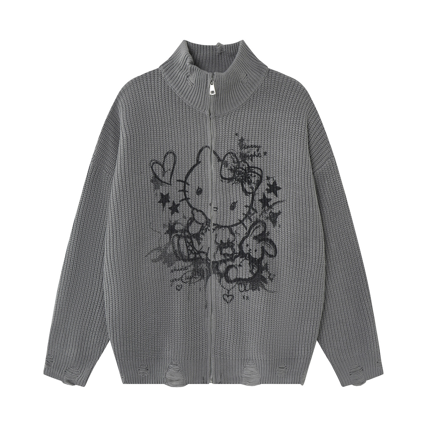 Cartoon cat jacquard jacket